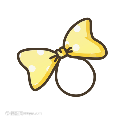 黄色卡通蝴蝶结头绳