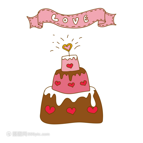 浪漫情人节爱心美味蛋糕