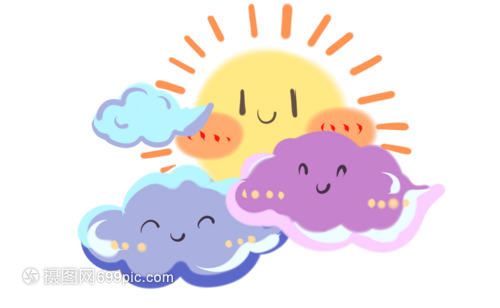 可爱卡通云朵彩虹儿童节世界微笑日