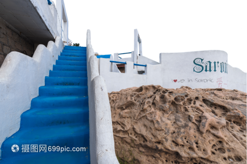 希腊小镇临海乡村