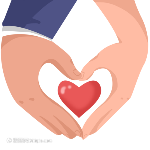 情侣比心的双手