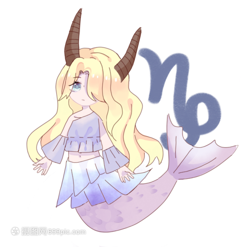 十二星座摩羯座插画卡通元素