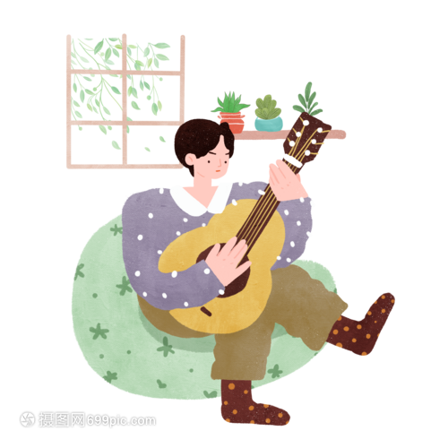吉他弹唱的男孩