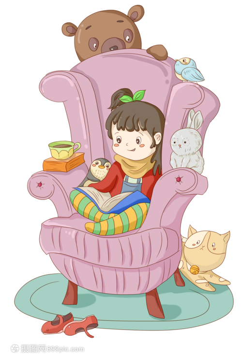 给动物讲故事的女孩