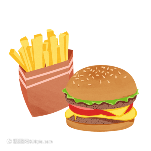 汉堡薯条高热量食品