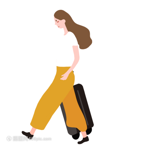 拖着行李箱的女人
