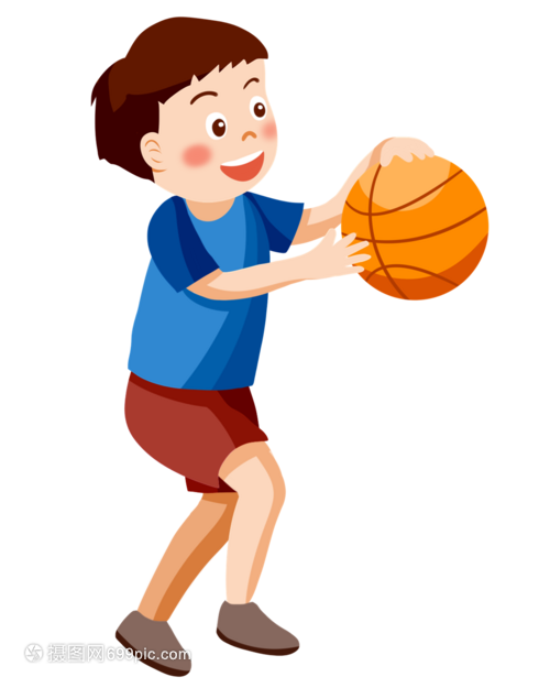 打篮球的男孩