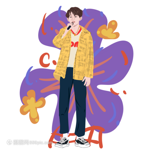 正在练习唱歌的男青年