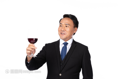 成功人士敬红酒