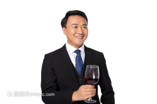 成功人士敬红酒