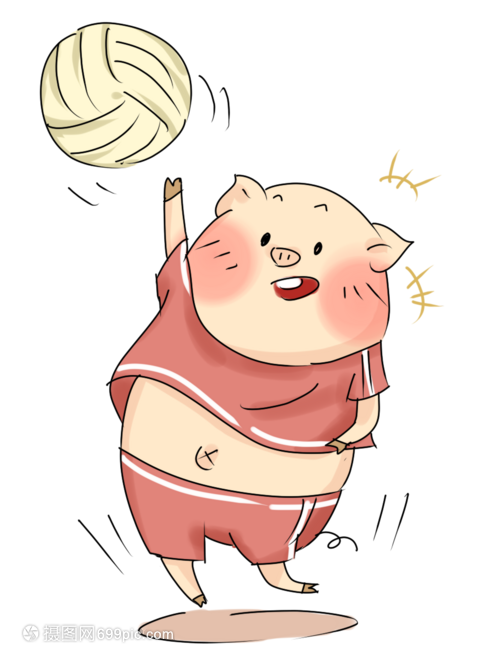 青春热血的排球运动员PNG