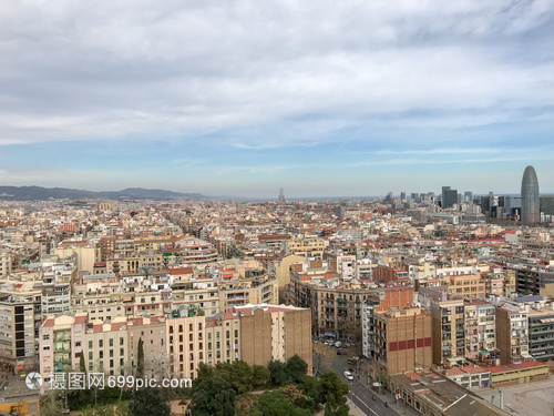 西班牙第二大城市巴塞罗那城市风光