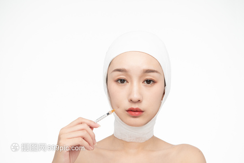 女性整容整形纱布打针