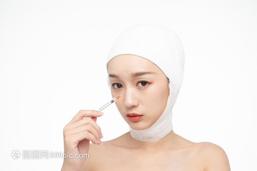 女性整容整形纱布打针