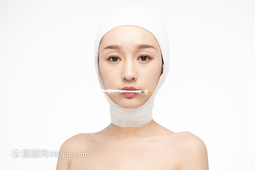 女性整容整形纱布打针