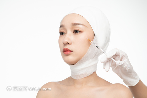 女性整容整形纱布打针