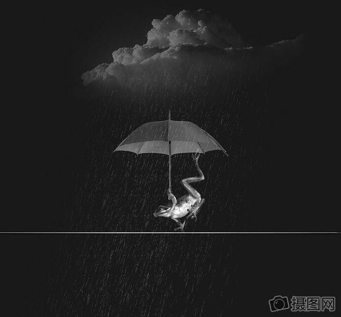 黑色压抑的雨天图片