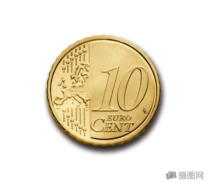 10欧元硬币特写