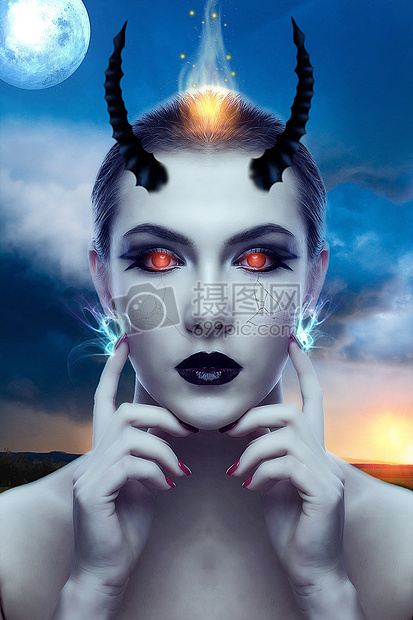 红眼睛的女人图片素材_免费下载_jpg图片格式