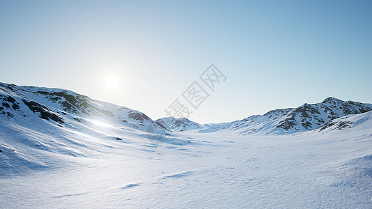 北极天空南极雪山冰冷海岸的空中景观背景