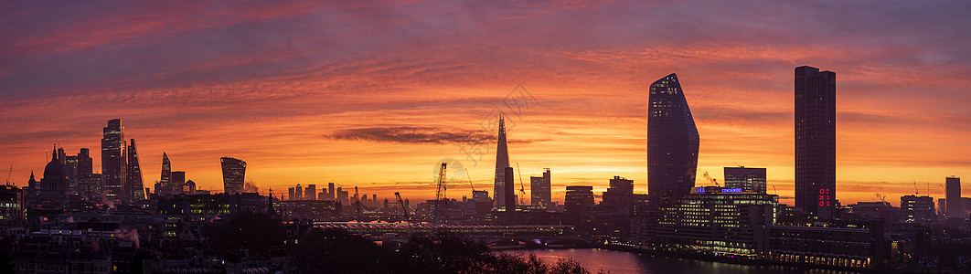 黎明日出伦敦城市城市景观背景图片
