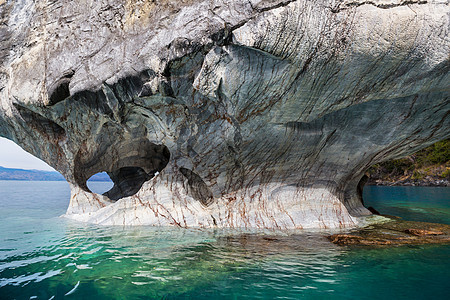 智利巴塔哥尼亚卡雷拉将军湖上寻常的大理石洞穴南方之行图片