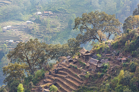 尼泊尔山区的村庄图片