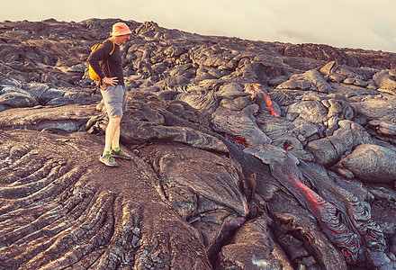 夏威夷大岛上的熔岩流图片