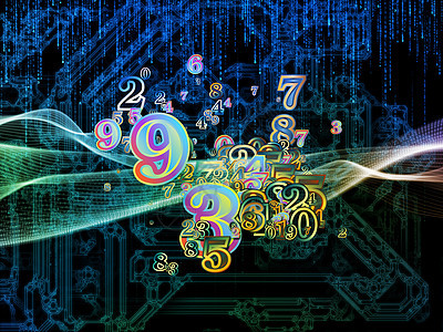 虚拟技术系列三维抽象元素数字科学教育通信现代技术的背景图片