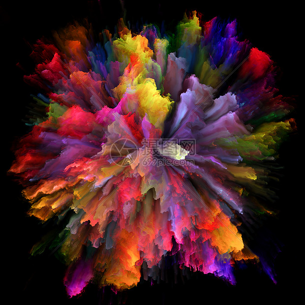 色彩情感系列色彩的相互作用爆发飞溅爆炸的,想象力,创意艺术图片