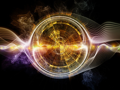 粒子发生器系列现代技术科学教育理论研究的分形灯图案领域的背景背景图片