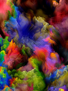 彩绘云系列创造力艺术的上,彩色样本融合成抽象图片