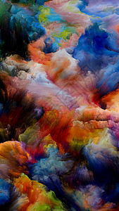 油漆烟雾彩色梦想系列关于想象力创造力艺术绘画的梯度光谱色调的背景图片