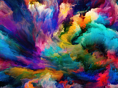 抽象颜色系列画布上以艺术创造力想象力为的彩色绘画的构图图片