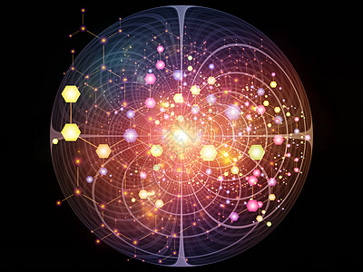 分子结构系列抽象原子抽象背景上的相互作用科学技术的上转化为晶体网络图片