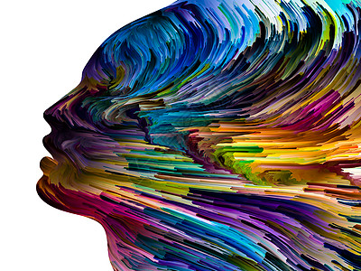 令人安的想法系列暗漆人体面部轮廓内运动关于内心世界心灵心理抑郁焦虑心理疾病创造力抽象艺术的艺术作品图片
