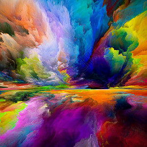 彩虹启蒙逃避现实系列以山水画想象力创造力艺术为的超现实日落日出色彩纹理的抽象排列图片