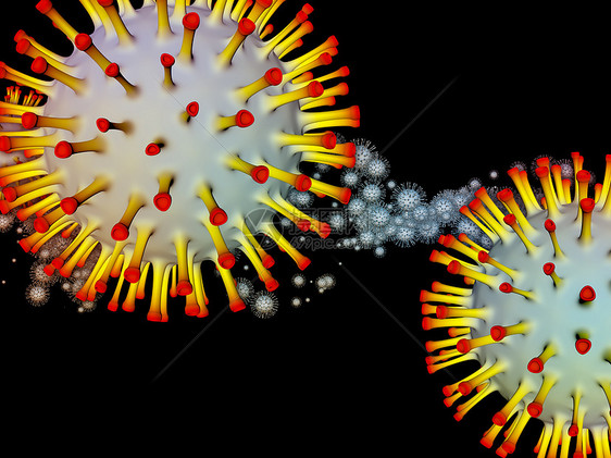 冠状病病流行系列以病流行感染疾病健康为的冠状病颗粒微元素的成图片