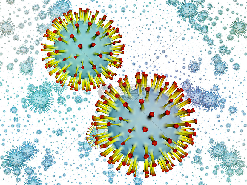 冠状病数学病流行系列冠状病颗粒微元素上与病流行病感染疾病健康有关的三维图解图片