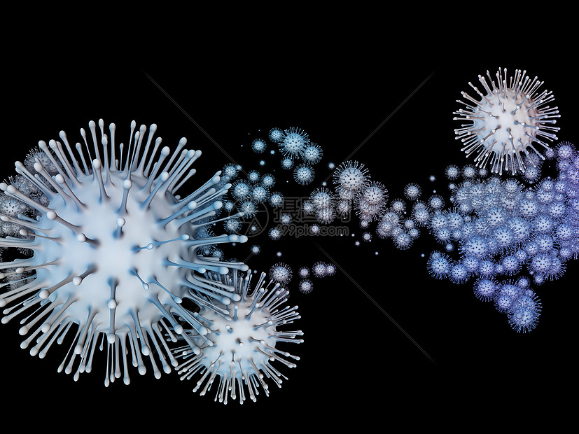 病逻辑病流行系列与病流行病感染疾病健康有关的冠状病颗粒微元素的三维图解图片