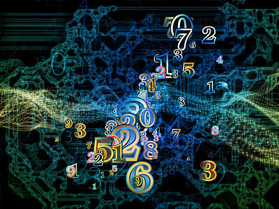 虚拟技术系列三维抽象元素数字科学教育通信现代技术的背景图片