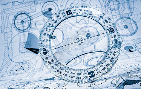 蓝调的技术图纸背景图片