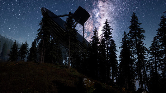 夜空恒星下的天文台超脱图片