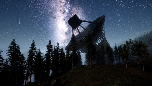 夜空树夜空恒星下的天文台超脱背景