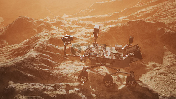 好奇火星探测器探索红色星球的表面这张图片的元素由美国宇航局提供好奇火星探测器探索红色星球的表面图片
