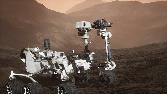 好奇火星探测器探索红色星球的表面图片
