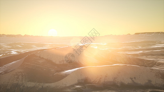 日落时红色沙丘的空中日落时的红色沙丘图片