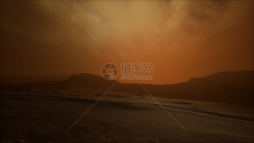 日落时沙漠中的8K沙尘暴图片