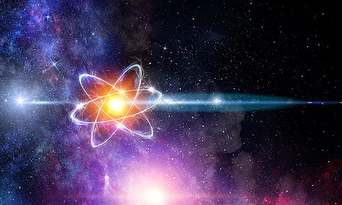 原子中科学技术能源的原子分子抽象背景图片