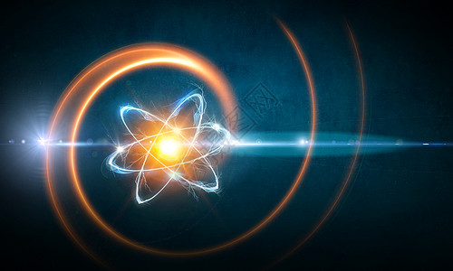 原子中科学技术能源的原子分子抽象图片